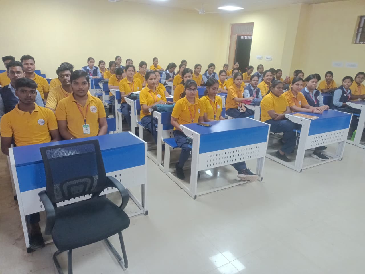 Students in uniform attending a training session